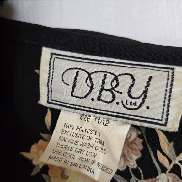 VINTAGE 90s dark floral cottagecore corset‎ back fit and flare grunge dress M - Picture 6 of 10